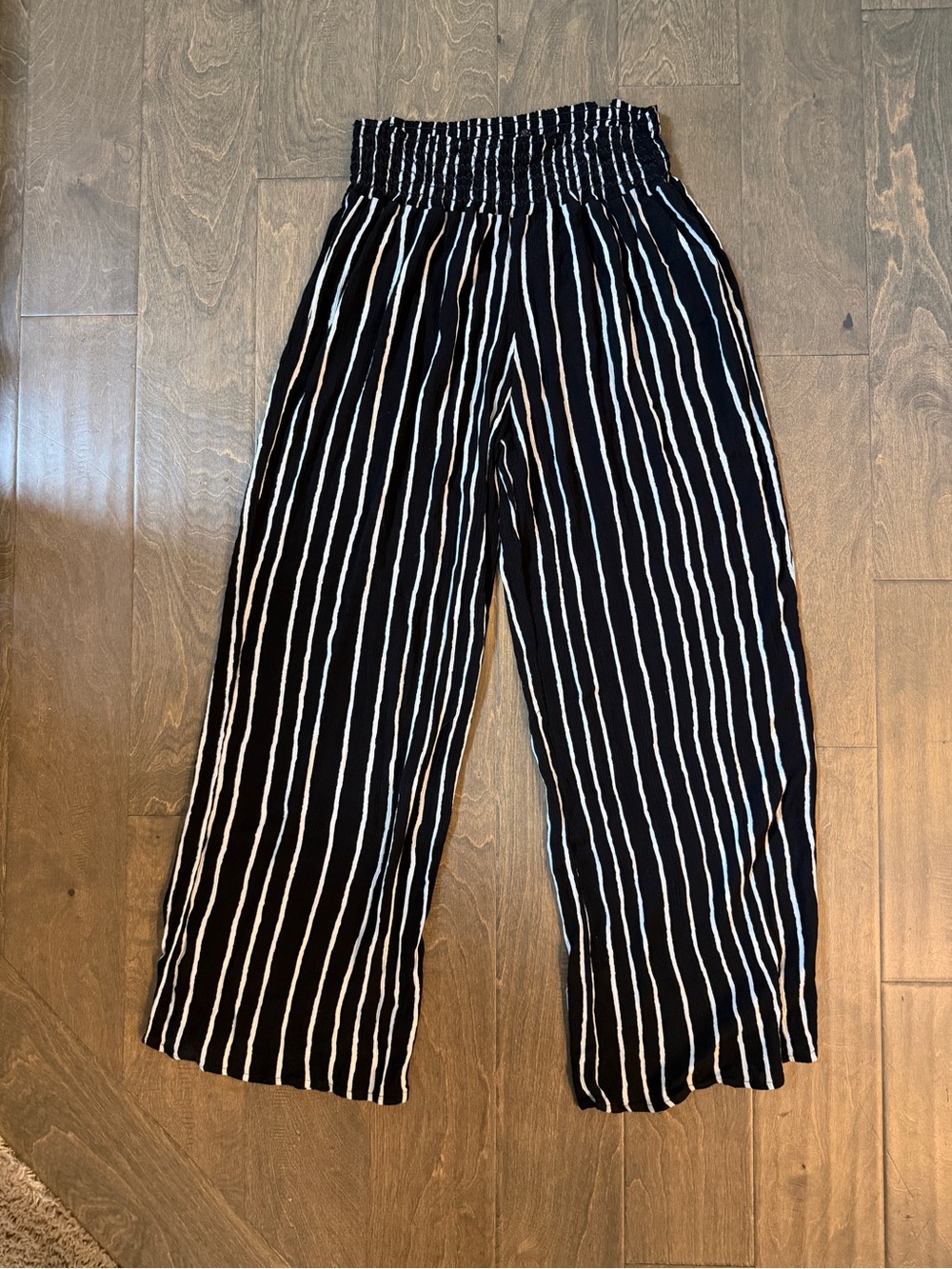 one 5 one Black and White Vertical Stripe Joggers